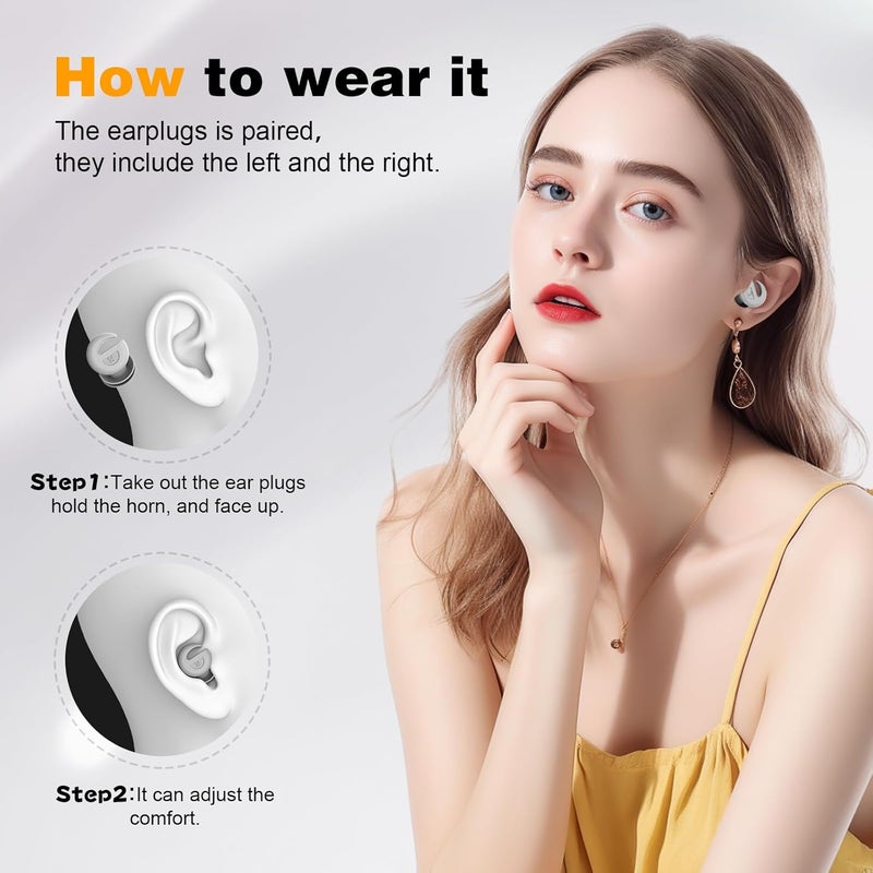 DOUTINGHAO Ear Plugs for Sleeping Noise Cancelling, 36dB Noise Reduction Earplugs, Silicone Reusable Hearing Protection Ear Plug, Waterproof Earplug Suitable for Sleeping (Pink, 1 Pair) - Image 5